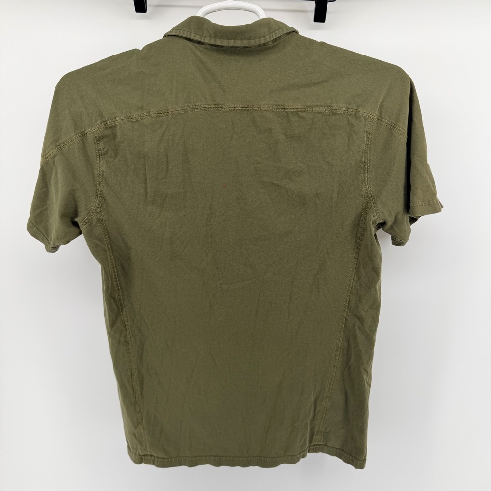 KUHL Wildfibre Polo Shirt Mens Medium Olive Green Organic Cotton Hiking 7242 - Picture 3 of 8